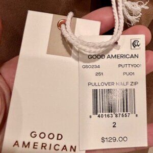 Good American half zip pullover NWT